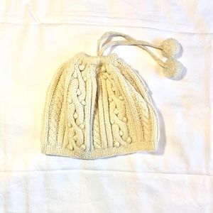Cream cashmere and wool knit hat / beanie